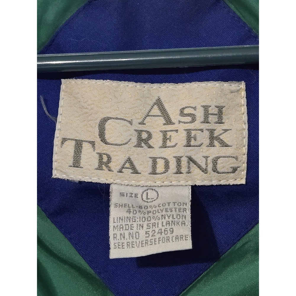 Vintage Ash Creek Trading Men's Colorblock Coat Jacket Windbreaker BlueGreen L - Picture 3 of 5